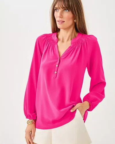 Lilly Pulitzer Elsa Silk Top In Pink