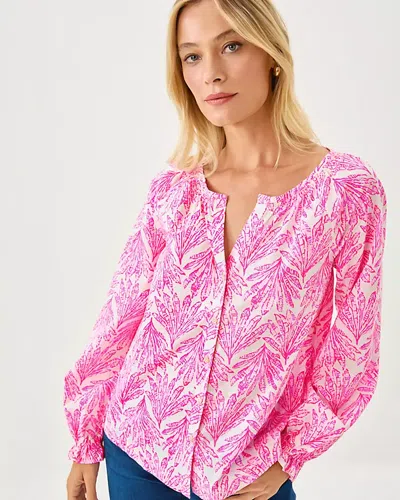 Lilly Pulitzer Aldina Button Down Top In Pink