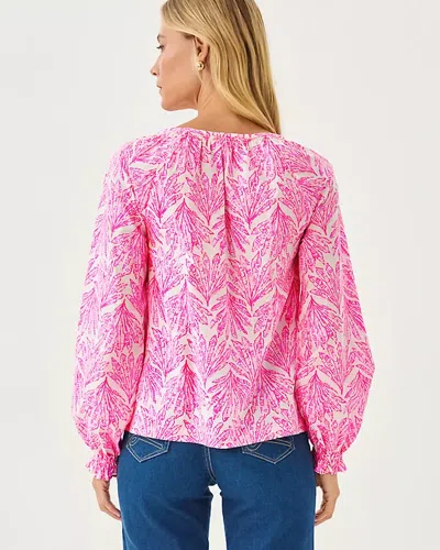 Lilly Pulitzer Aldina Button Down Top In Pink