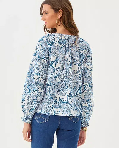 Lilly Pulitzer Aldina Button Down Top In Blue