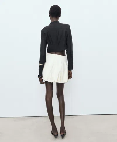 Mango Semisheer Top In Black