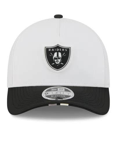 New Era Men's White/black Las Vegas Raiders 2025 Nfl Training Camp A-frame 9forty Adjustable Hat In White