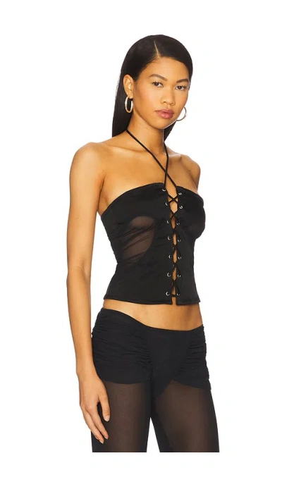 Amor Mia Gathered Heart Top In Black