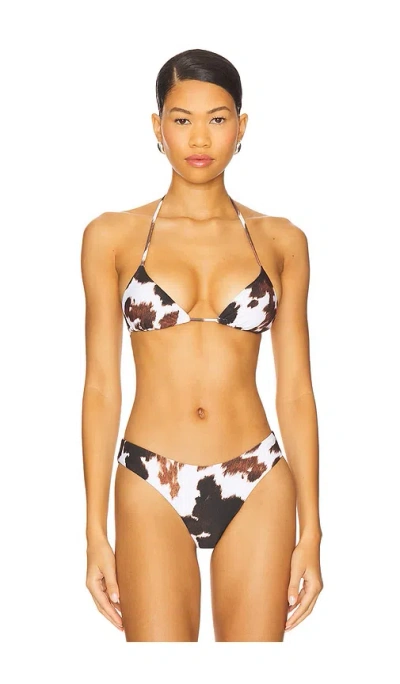 Weworewhat Triangle Bikini Top In White