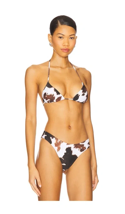 Weworewhat Triangle Bikini Top In White