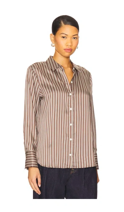 Rails Saige Variegated Stripe Button-up Shirt In Brown