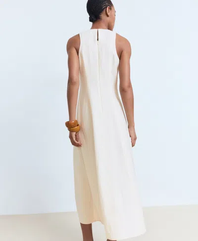 Mango Flared Midi-dress Ecru In White