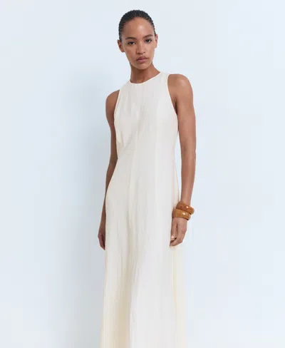 Mango Flared Midi-dress Ecru In White