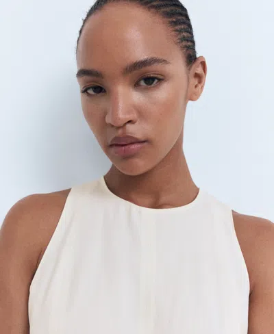 Mango Flared Midi-dress Ecru In White