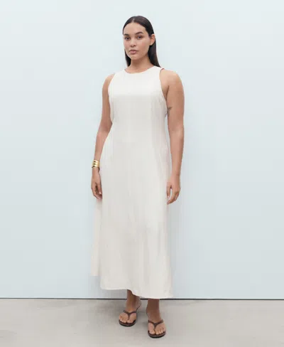 Mango Flared Midi-dress Ecru In White