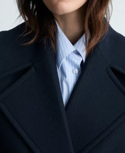 Mango Wool-blend Jacket With Maxi Lapels Dark Navy In Black