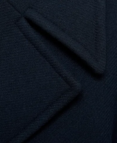 Mango Wool-blend Jacket With Maxi Lapels Dark Navy In Black