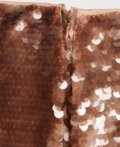 Mango Sequin Midi Skirt In Brown