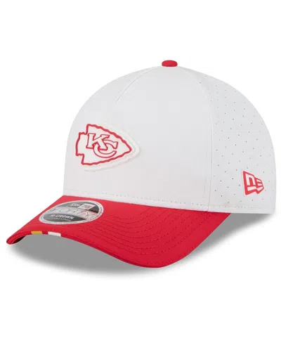 New Era Men's White/red Kansas City Chiefs 2025 Nfl Training Camp A-frame 9forty Adjustable Hat In White