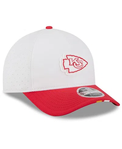 New Era Men's White/red Kansas City Chiefs 2025 Nfl Training Camp A-frame 9forty Adjustable Hat In White