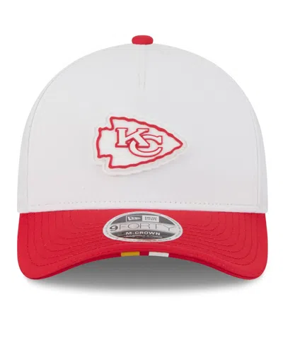 New Era Men's White/red Kansas City Chiefs 2025 Nfl Training Camp A-frame 9forty Adjustable Hat In White