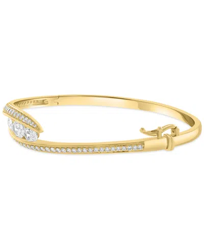 Effy Collection Effy Lab Grown Diamond Three Stone Swirl Bangle Bracelet (1-7/8 Ct. T.w.) In 14k Gold In Gold