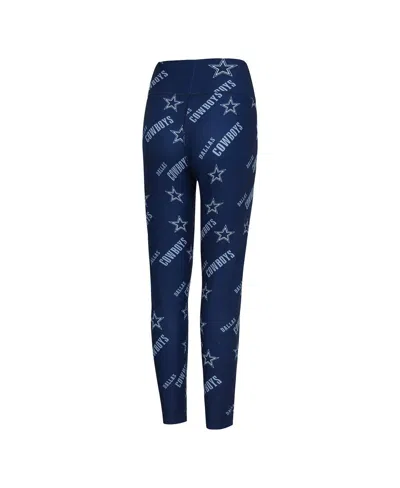 Concepts Sport Women's Navy Dallas Cowboys Breakthrough Allover Print Knit Sleep Leggings In Blue