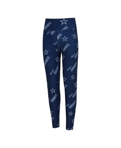 Concepts Sport Women's Navy Dallas Cowboys Breakthrough Allover Print Knit Sleep Leggings In Blue