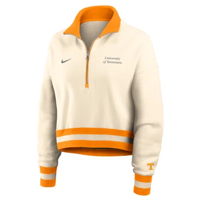 Nike Tennessee Legacy  Women's College Cropped 1/4-zip Crew In Brown