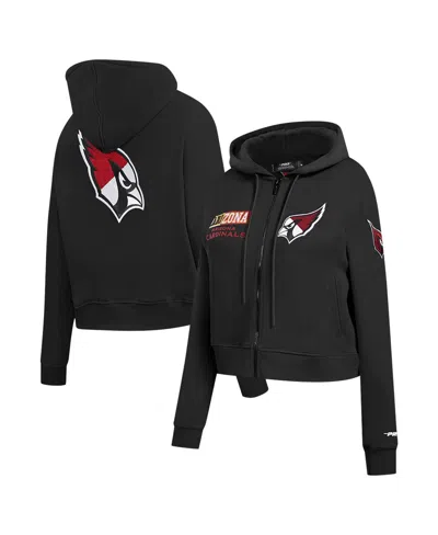 Pro Standard Women's Black Arizona Cardinals Split Logo Full-zip Hoodie In Black