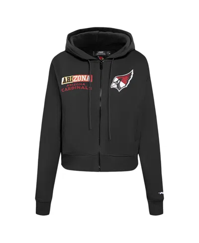Pro Standard Women's Black Arizona Cardinals Split Logo Full-zip Hoodie In Black