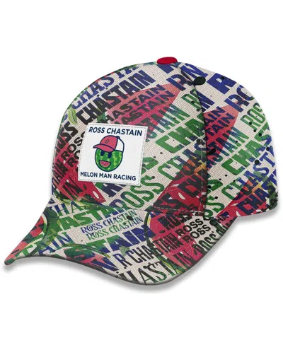 Trackhouse Racing Team Collection White Ross Chastain Sublimated Melon Man Adjustable Hat In Multi