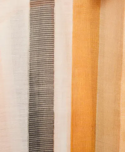 Mango Striped Lyocell Shirt Off White In Orange