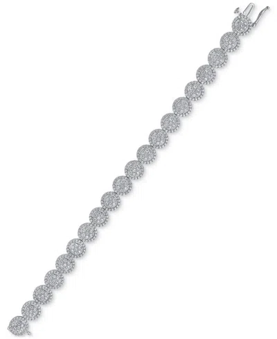 Macy's Diamond Halo Bracelet (5 Ct. T.w.) In 10k White Gold In Silver