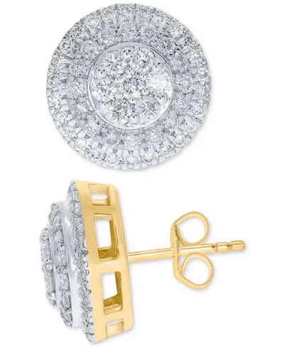 Macy's Diamond Earrings (1-1/2 Ct. T.w.) In 10k Yellow Gold In Multi