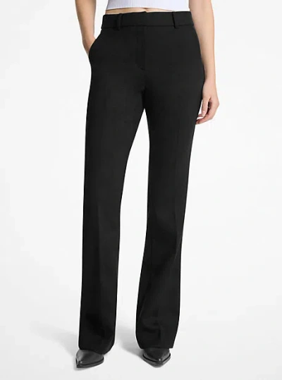 Michael Kors Collection Haylee Stretch Virgin Wool Blend Flare Leg Pants In Black