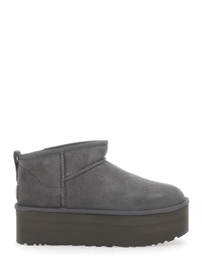 Ugg Stivaletto Donna Classic Ultra Mini Con Plateau Sand In Gray