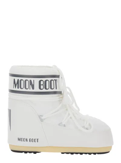 Moon Boot Icon Low Nylon White Snow Boots In White