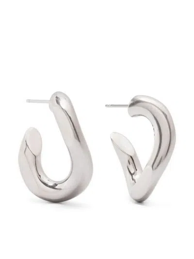 Isabel Marant Curved Hoops With Polished Finish Earrings In Metallic