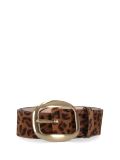 Isabel Marant Adjustable Animal Print Belt In Brown