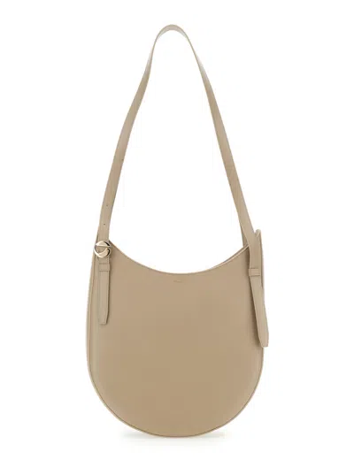 Coperni Belt Strap Leather Hobo Bag In Nude