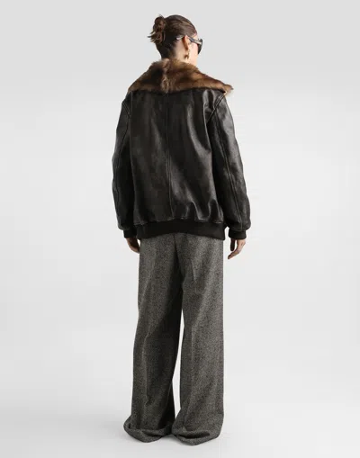 Dolce & Gabbana Wool Blend Trousers With Dotted Print In Gray