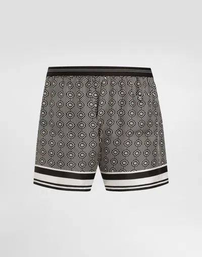 Dolce & Gabbana Logo-jacquard Patterned Boxers In Multi