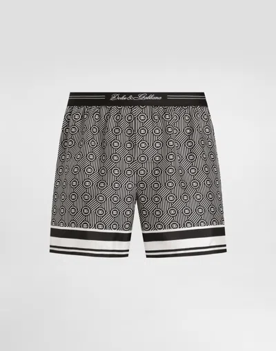 Dolce & Gabbana Logo-jacquard Patterned Boxers In Multi