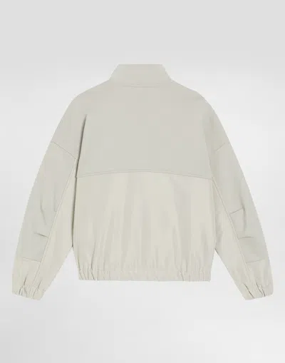 Dolce & Gabbana Zipped Sweatshirt With Embossed Dg In Multi