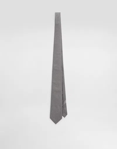 Dolce & Gabbana Micro-design Jacquard Tie In Multi