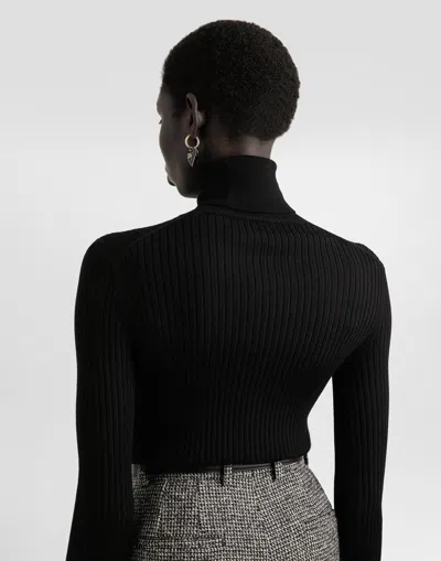 Dolce & Gabbana Wool Turtleneck Pullover In Black