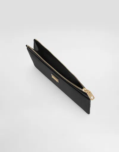 Dolce & Gabbana Iguana-print Leather Card Holder With Plate In Brown