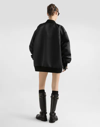 Dolce & Gabbana Oversized Jacket With Embossed Print In Black