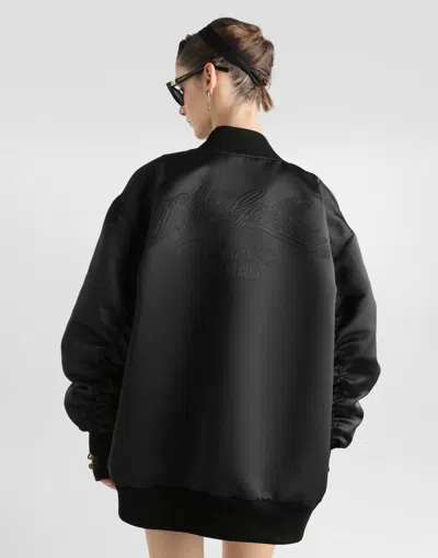 Dolce & Gabbana Oversized Jacket With Embossed Print In Black