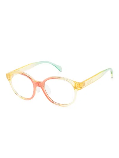 Versace Gradient Round-frame Glasses In Multi