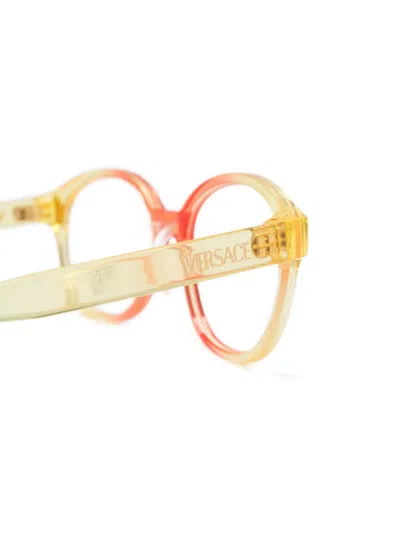Versace Gradient Round-frame Glasses In Multi