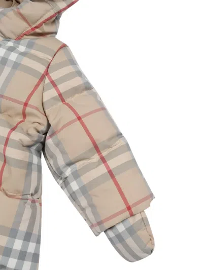 Burberry Check-pattern Quilted Padded Romper In Multi