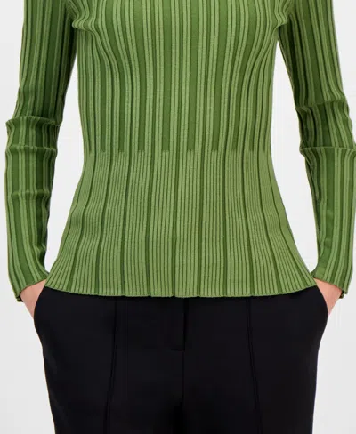 T Tahari Ribbed Sweater In Green