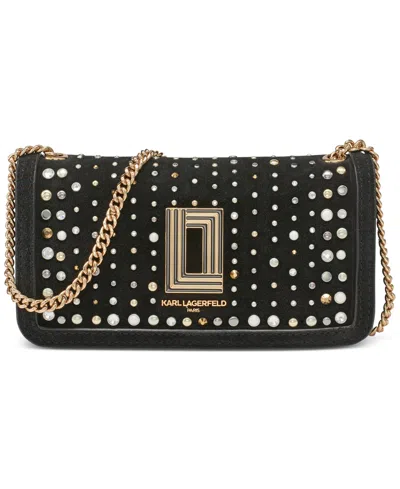 Karl Lagerfeld Kosette Mini Suede Shoulder Bag In Multi